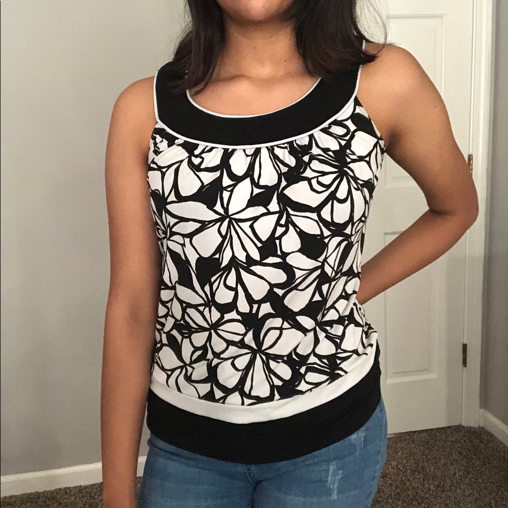 Black and white blouse